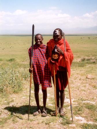 Masai boys tending goat herds, Serengeti, Tanzania (Feb. 2001)